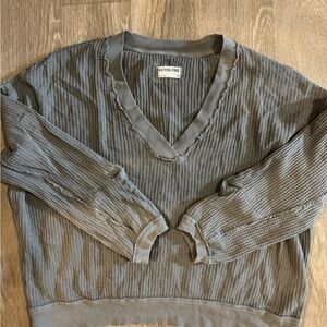 No Boundaries Gray V-Neck Sweater